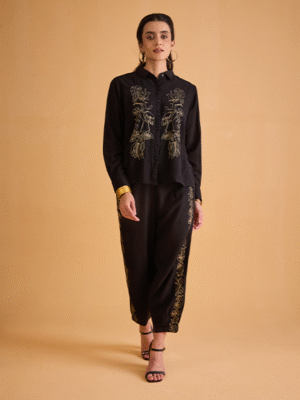 Auvoria Noir Regal Threadwork Co-Ord Set